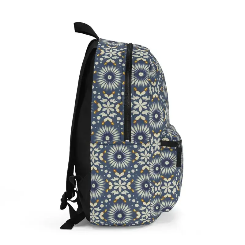 Chic Floral Geometric Print Backpack Spun Polyester