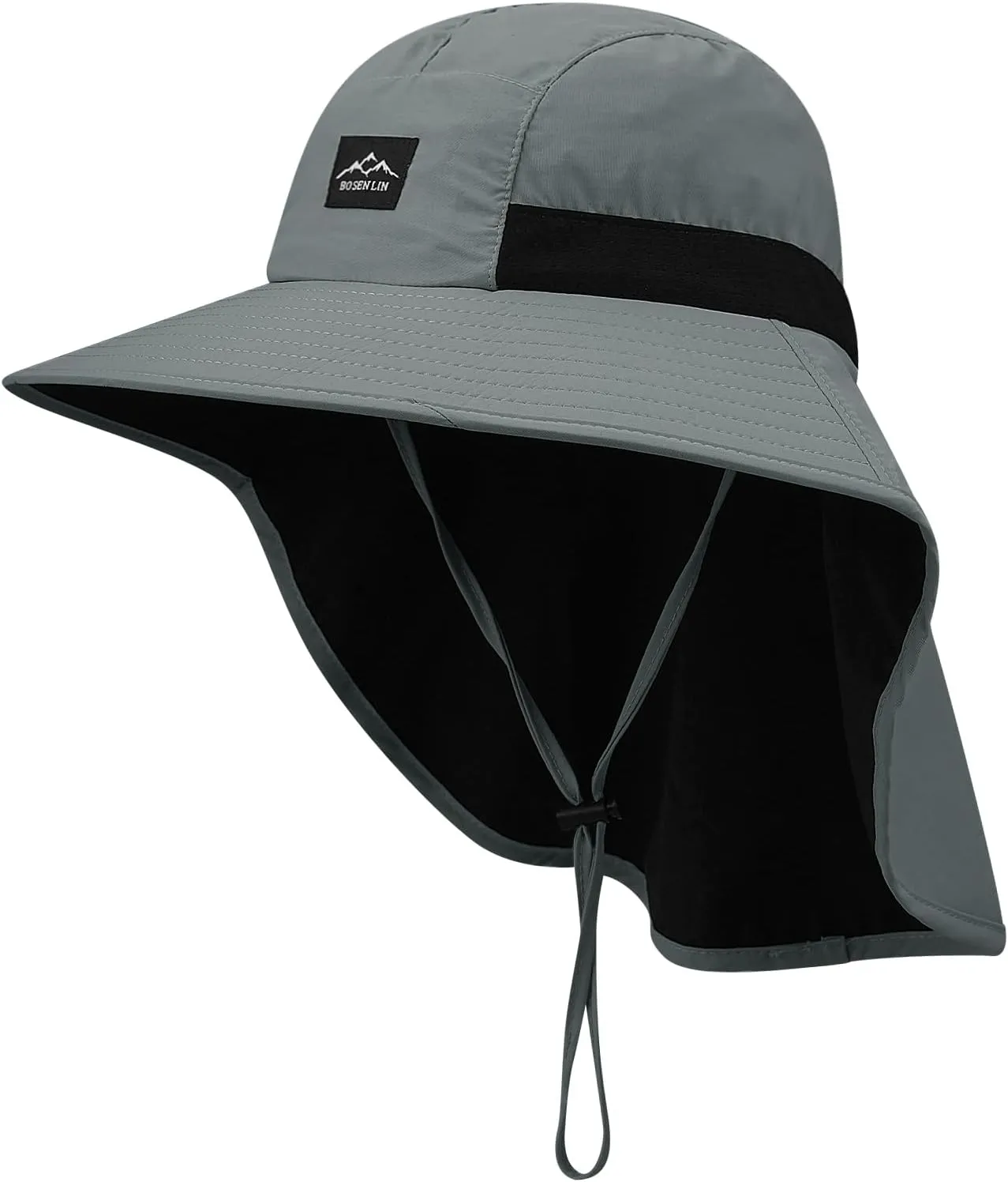 Clakllie Waterproof Wide Brim Sun Hat with Neck Flap UPF 50  Fishing Hats Sun Protection Gardening Safari Hat for Hiking