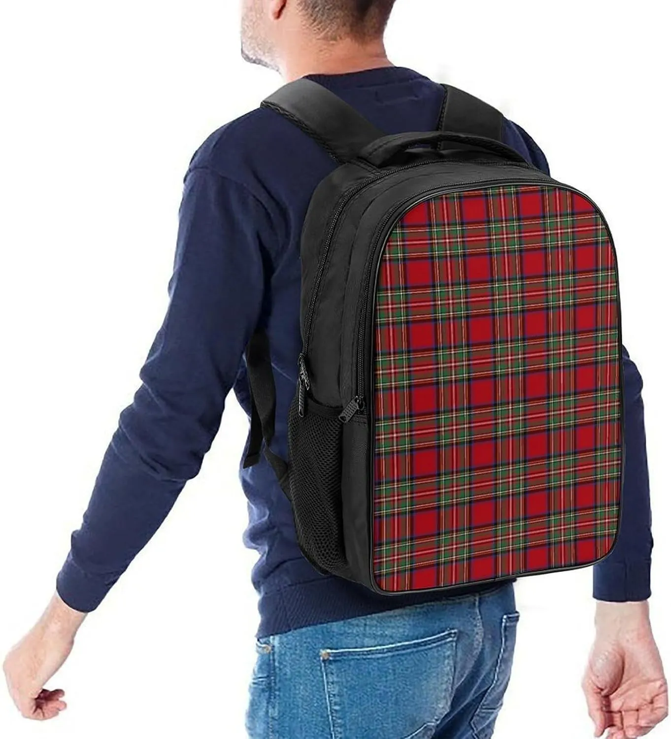 Clan Stewart Plaid Double Compartment Large Capacity Backpack Unisex