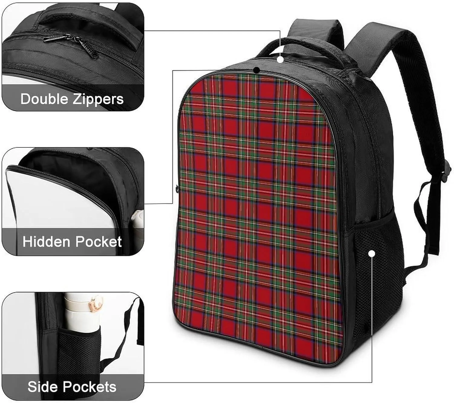 Clan Stewart Plaid Double Compartment Large Capacity Backpack Unisex