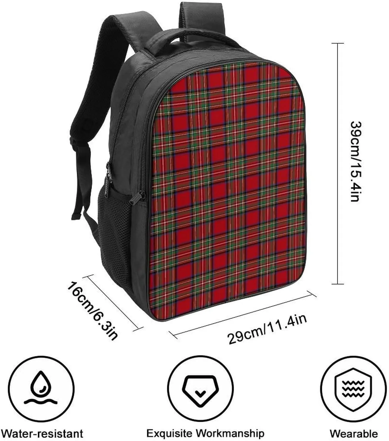 Clan Stewart Plaid Double Compartment Large Capacity Backpack Unisex