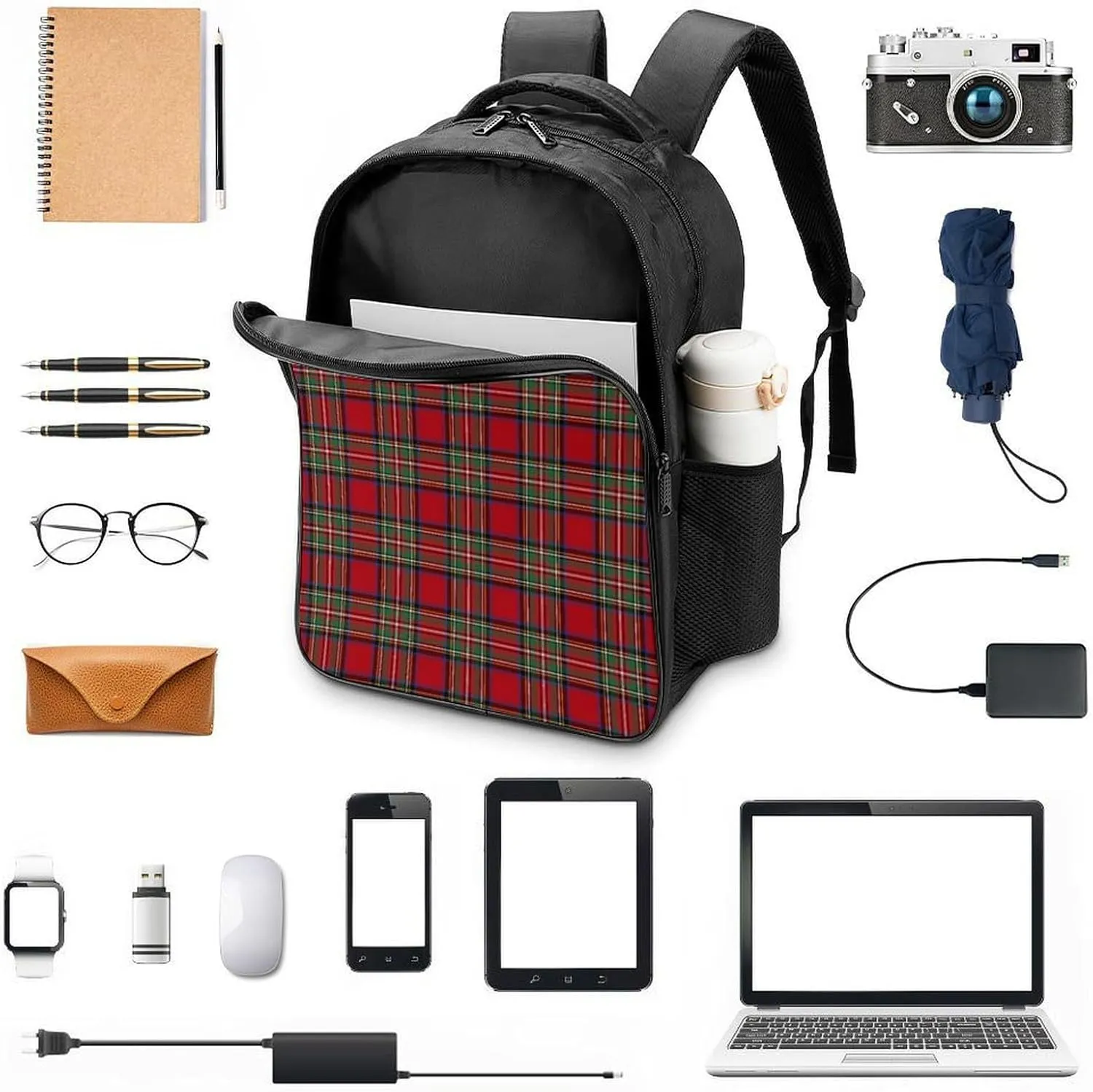 Clan Stewart Plaid Double Compartment Large Capacity Backpack Unisex
