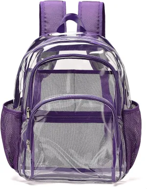 Clear Backpack, Clear Bag Stadium Large See Through Bookbag Heavy Duty PVC Transparent Backpacks for School