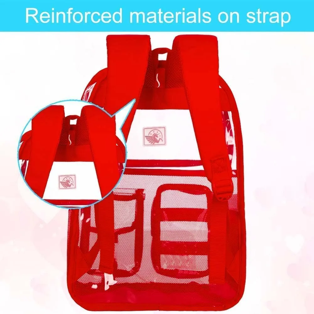 Clear Backpack, Transparent Bookbag Heavy Duty See Through Backpacks