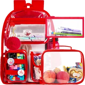 Clear Backpack, Transparent Bookbag Heavy Duty See Through Backpacks