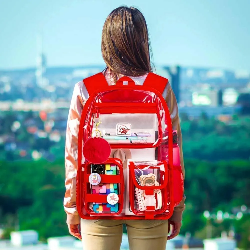 Clear Backpack, Transparent Bookbag Heavy Duty See Through Backpacks