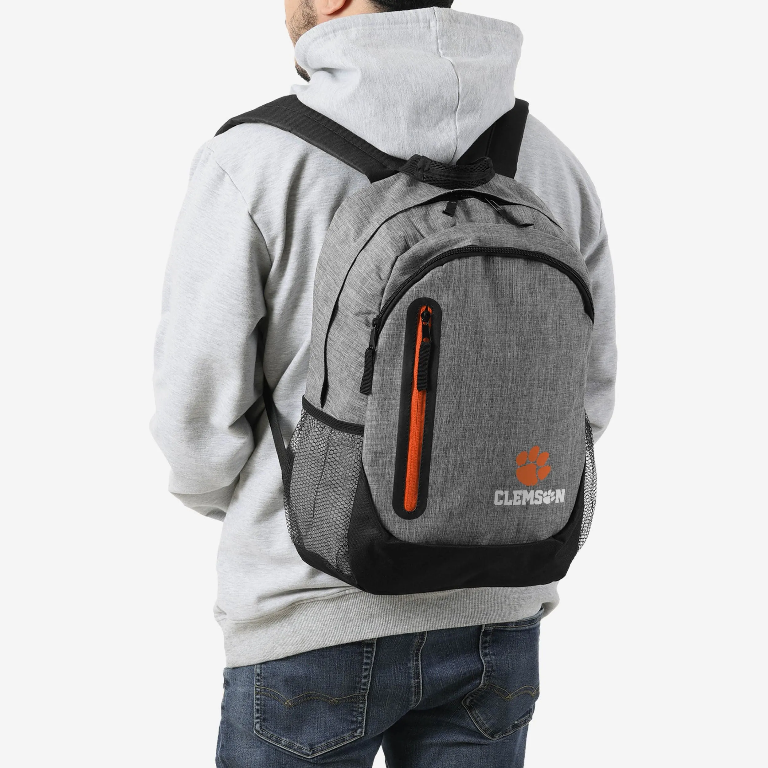 Clemson Tigers Heather Grey Bold Color Backpack