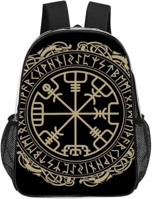 Compass Rune Decorative Circle Transparent Fashion Waterproof PVC Transparent Backpack Unisex 17 Inches