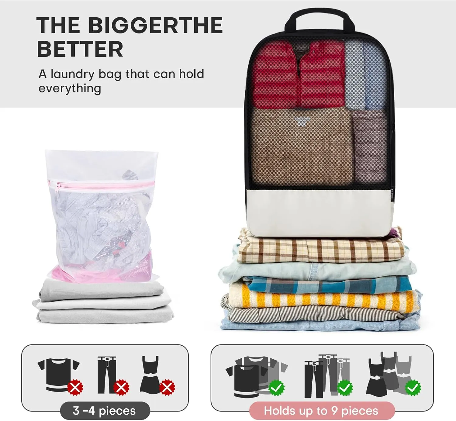 Compression Packing Cubes 4-Set Space Saver with Vacuum-Free Compression Expandable Luggage Organizer for Carry-On