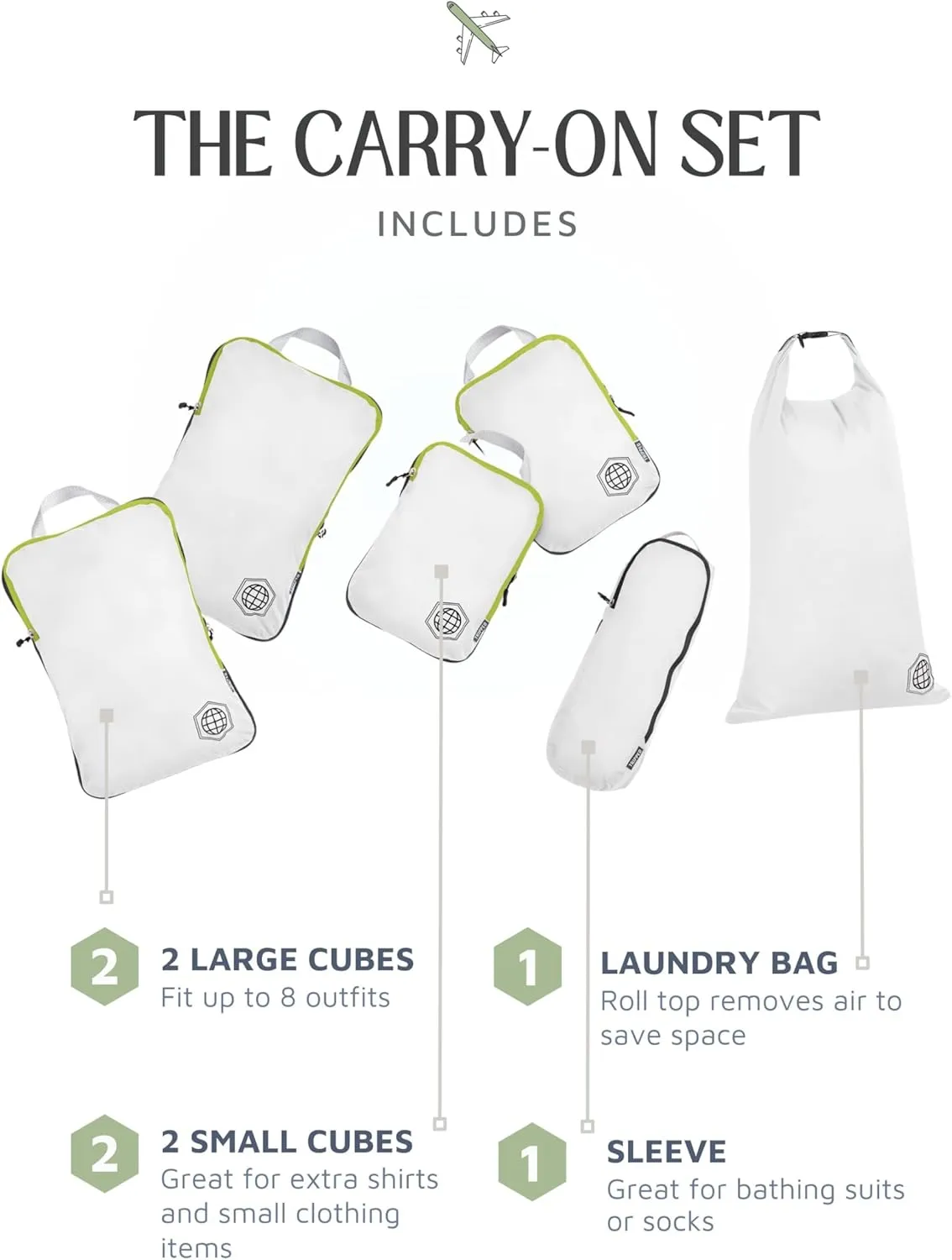 Compression Packing Cubes for Travel - Luggage and Backpack Organizer Packaging Cubes for Clothes by TRIPPED Travel Gear