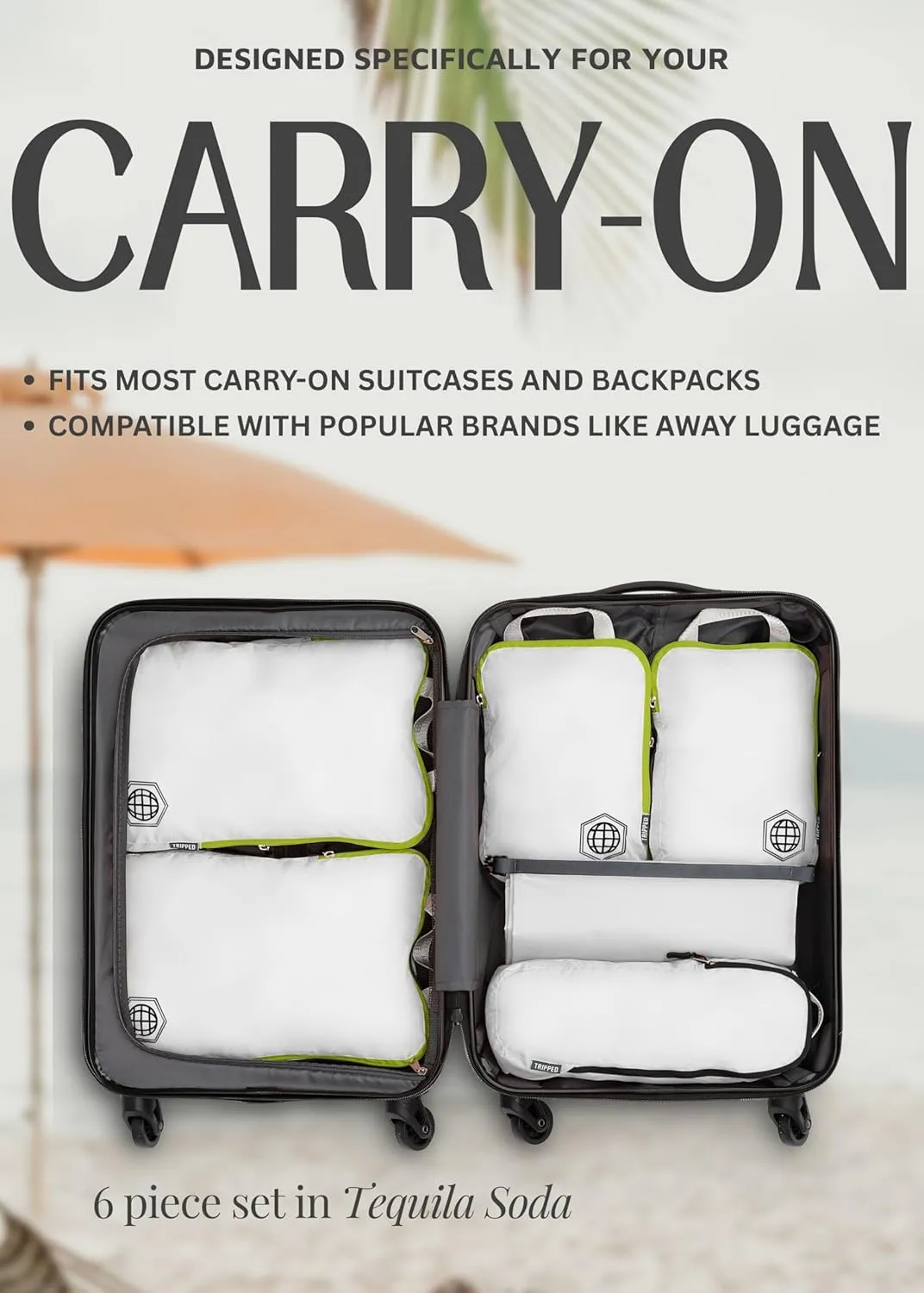 Compression Packing Cubes for Travel - Luggage and Backpack Organizer Packaging Cubes for Clothes by TRIPPED Travel Gear
