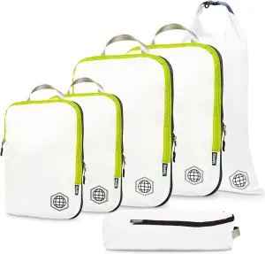 Compression Packing Cubes for Travel - Luggage and Backpack Organizer Packaging Cubes for Clothes by TRIPPED Travel Gear