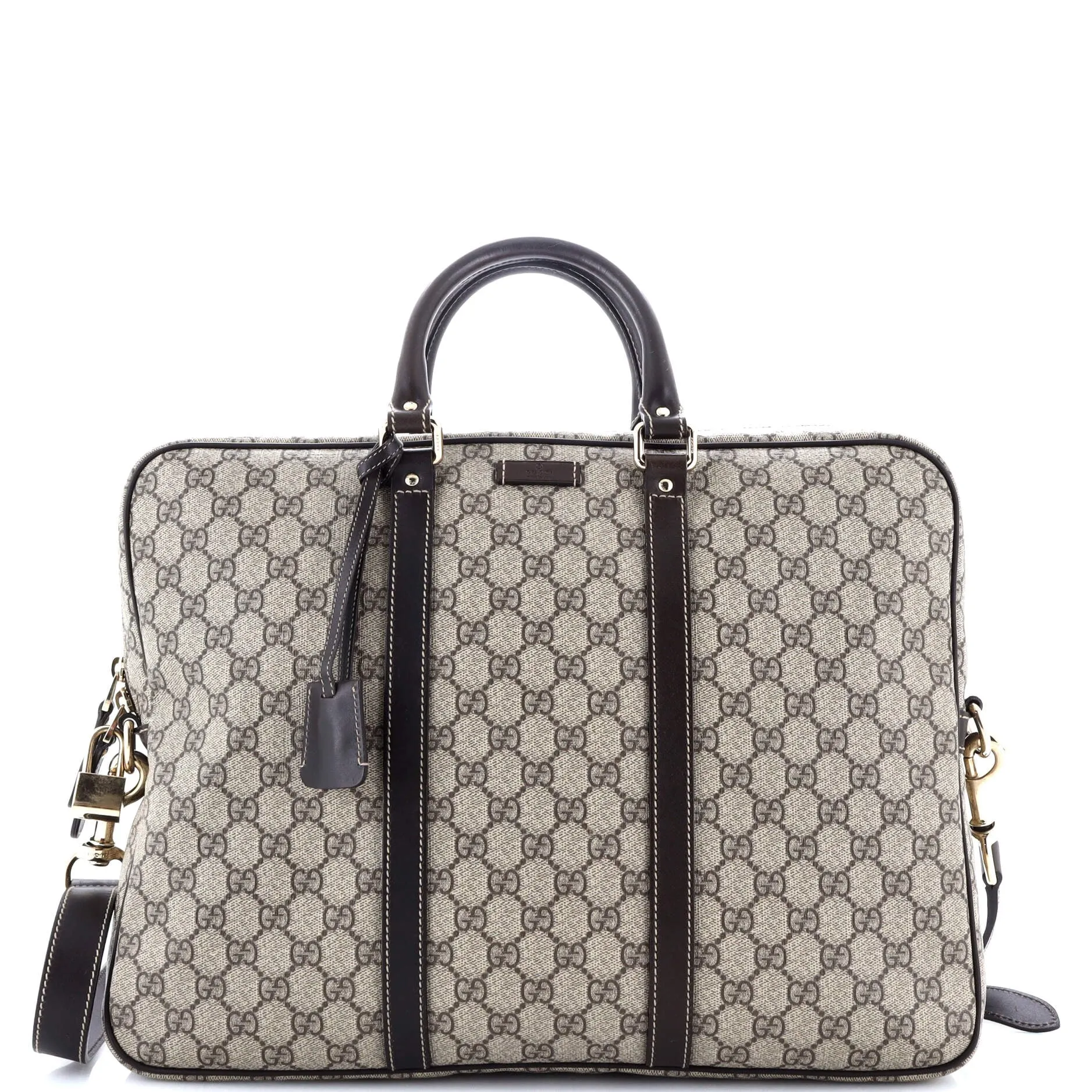 Convertible Briefcase GG Coated Canvas with Leather Large