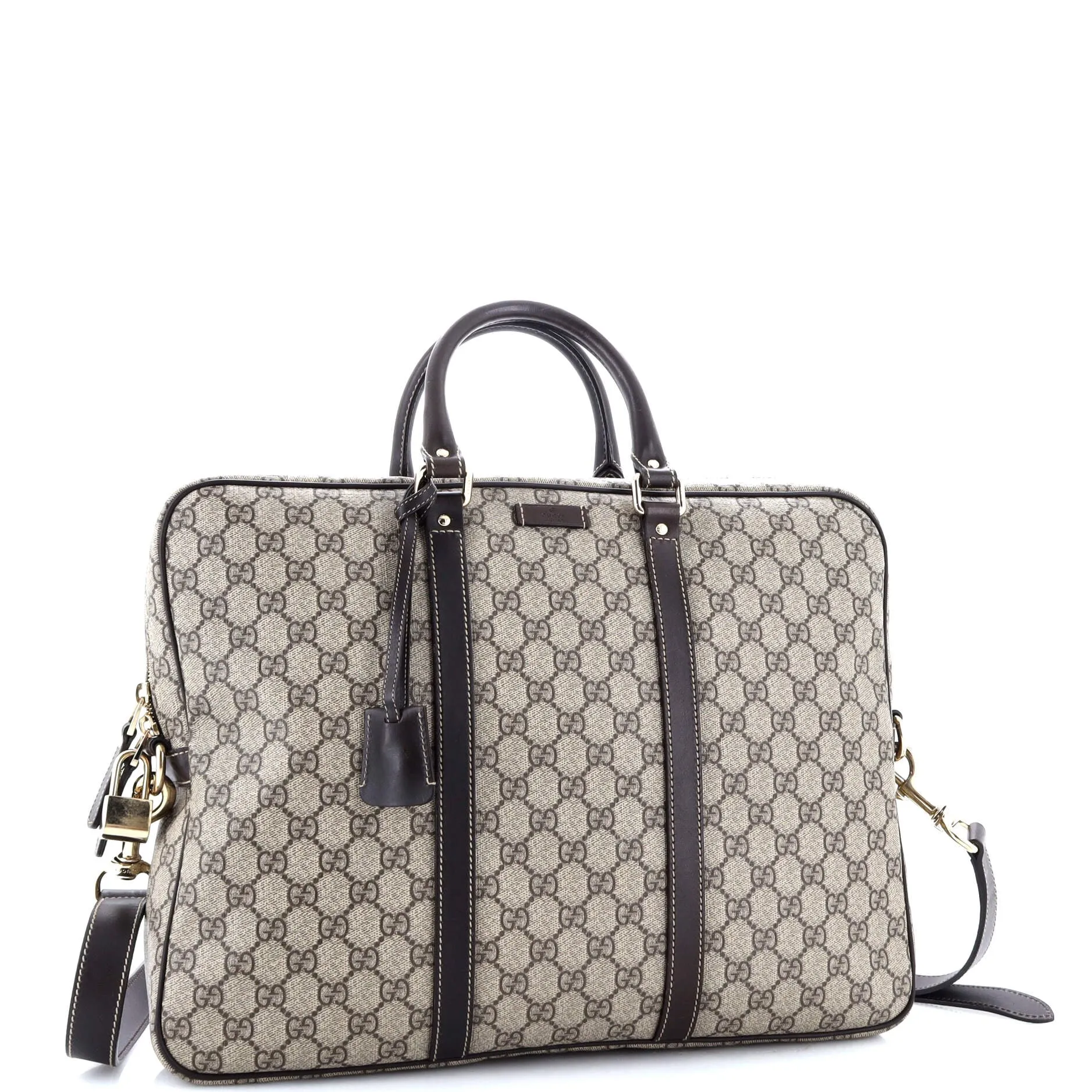 Convertible Briefcase GG Coated Canvas with Leather Large