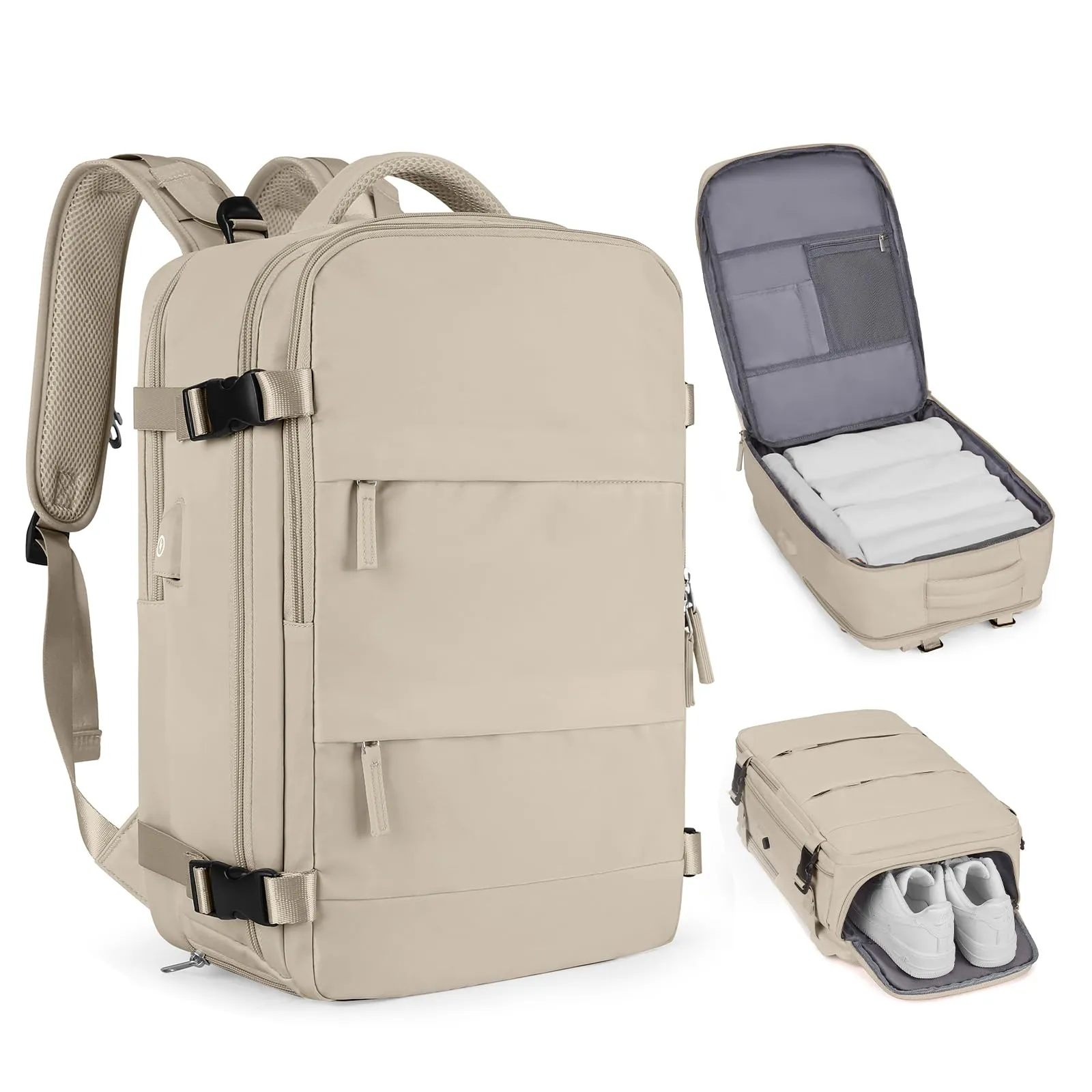 coofay Large Travel Backpack For Women Men Airline Approved Carry On Backpack Flight Approved Waterproof Sports Luggage Backpack Casual Daypack Hiking Backpack
