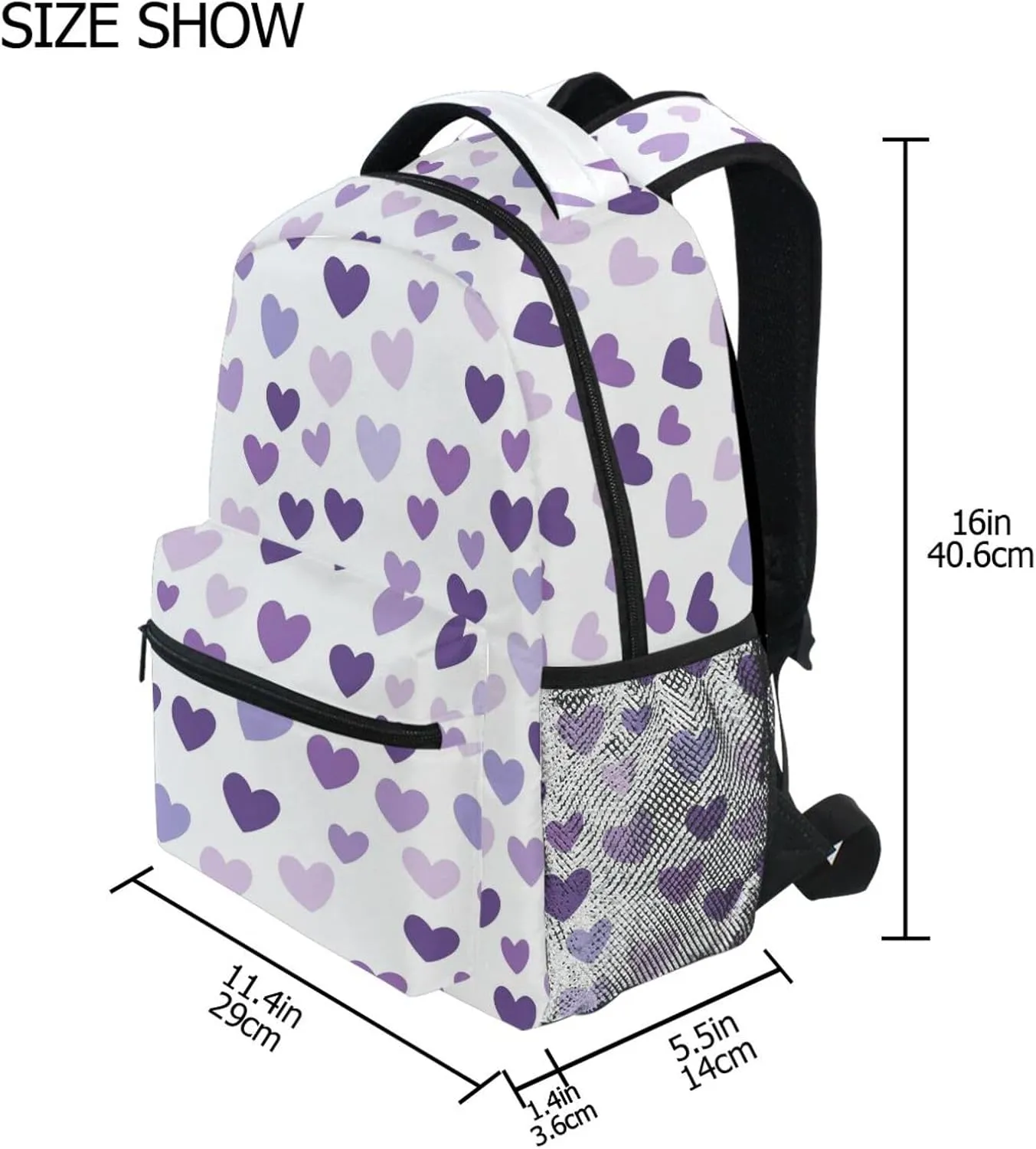Cool Backpacks for Teacher Nurse Fashion Vintage Daypacks with Chest Strap for Travel Trip Purple Heart Day Purple Heart