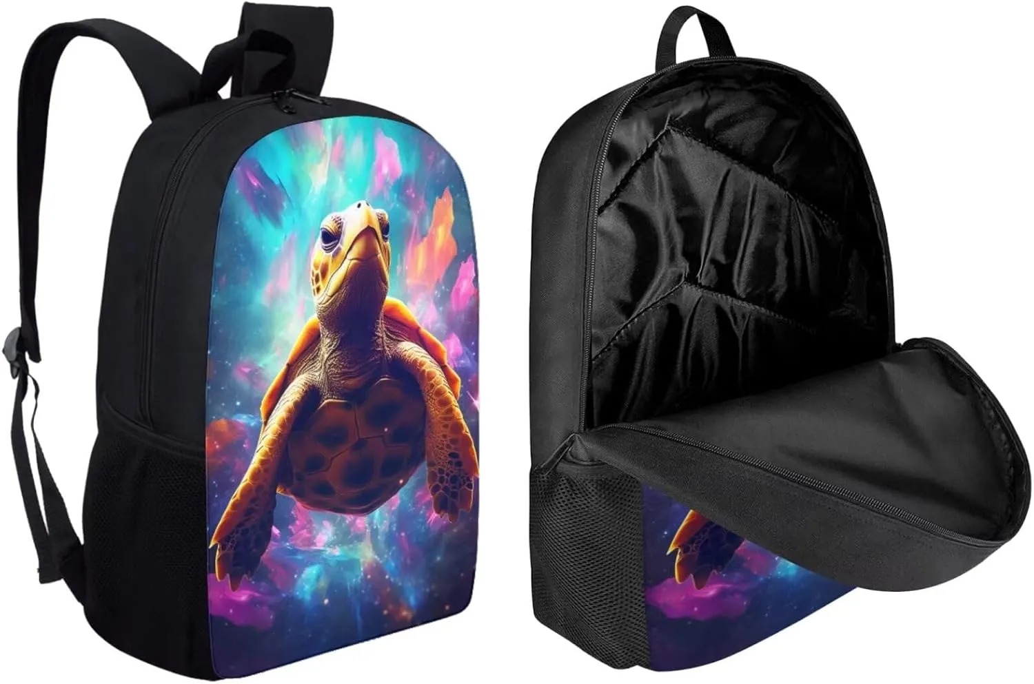 Cool Galaxy Turtle Kids Backpack School Bag With Lunch Bag and Pencil Bag for Teen Boys Youth Middle Junior High School Bookbag 26 Inch Large Capacity School Bags