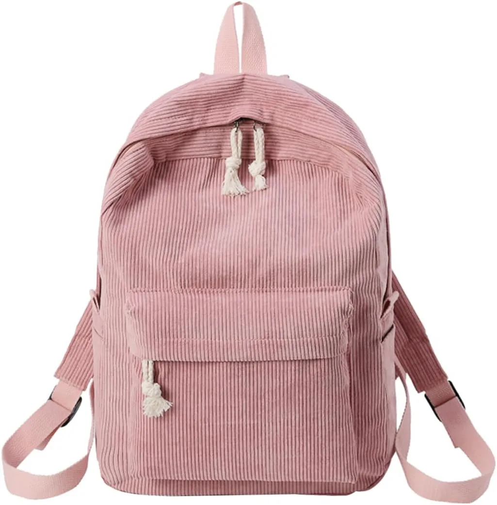 Corduroy Backpack for Women Fashionable Multifunction Bag with High Capacity for School and Daily Use Durable Design Bag