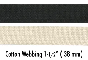Cotton Webbing 1 1/2" (38mm) Wide (Per 1 Yard)
