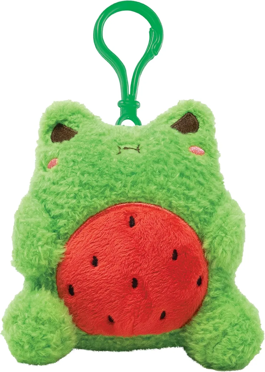 Cuddle Barn PlushGoals - Mini Watermelon Wawa Clip Super Soft Cute Kawaii Froggie Collectible Stuffed Animal Plush Toy Keychain Bag Charm, 4 inches