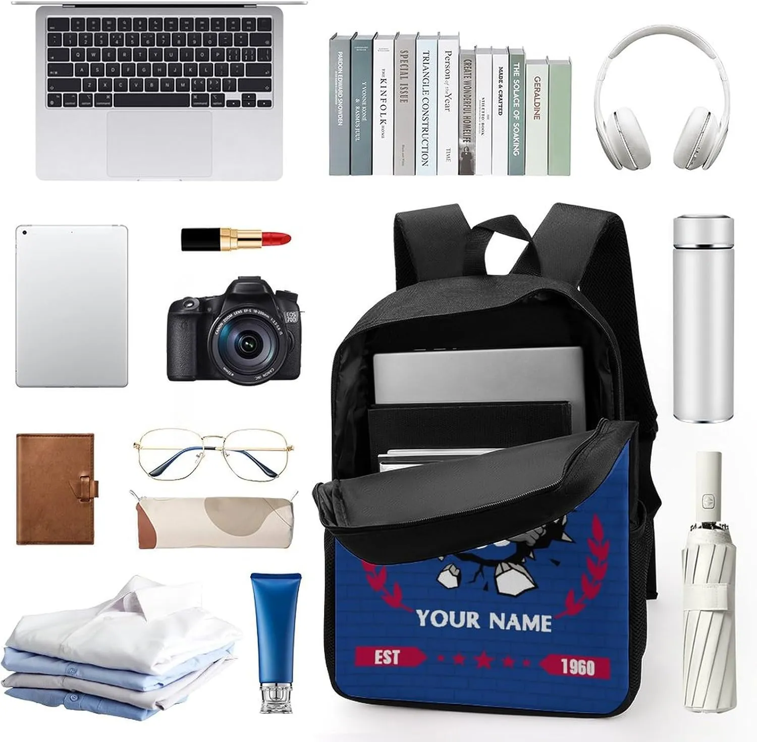 Custom Buffalo Backpacks for Men Women Travel Laptop Bag Add Name Number Football Fan Gifts For Boy Girl