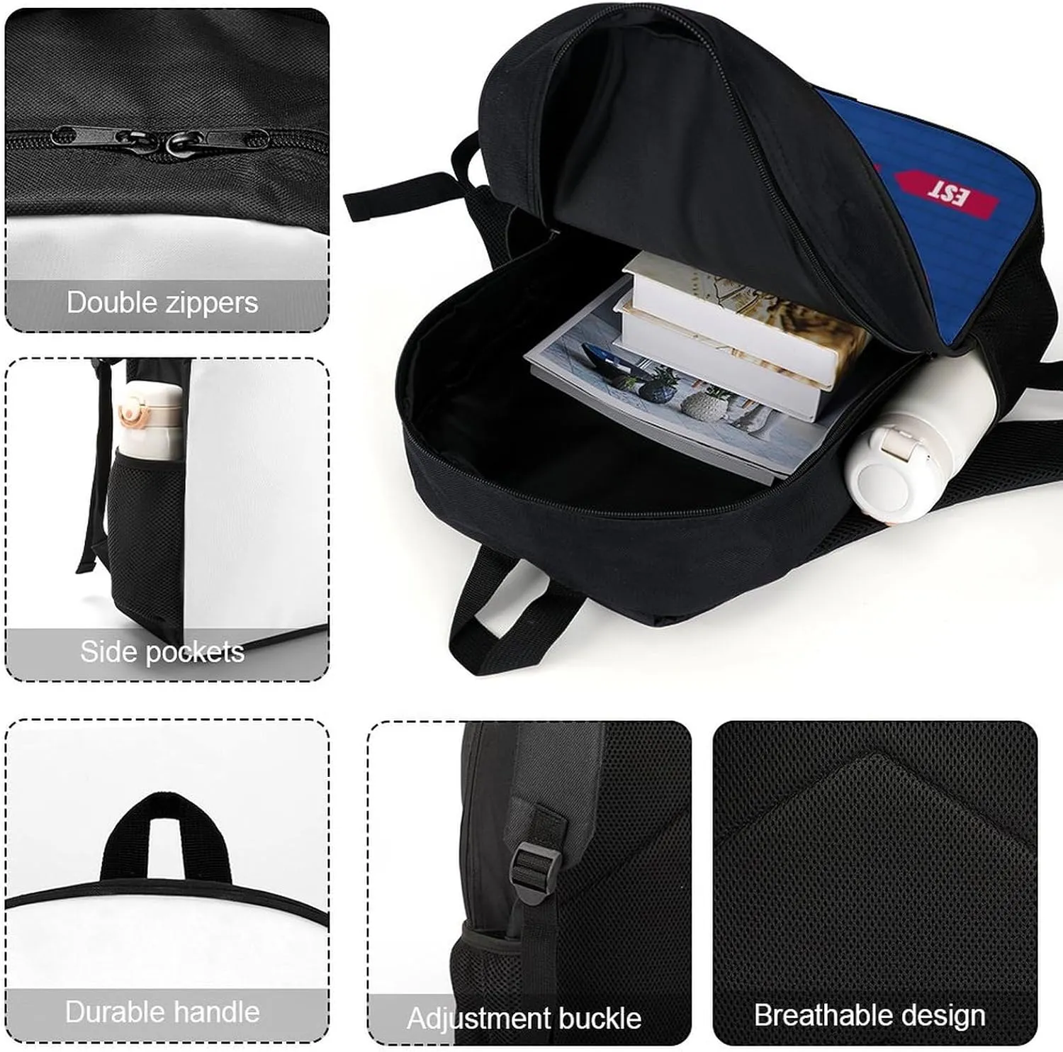 Custom Buffalo Backpacks for Men Women Travel Laptop Bag Add Name Number Football Fan Gifts For Boy Girl