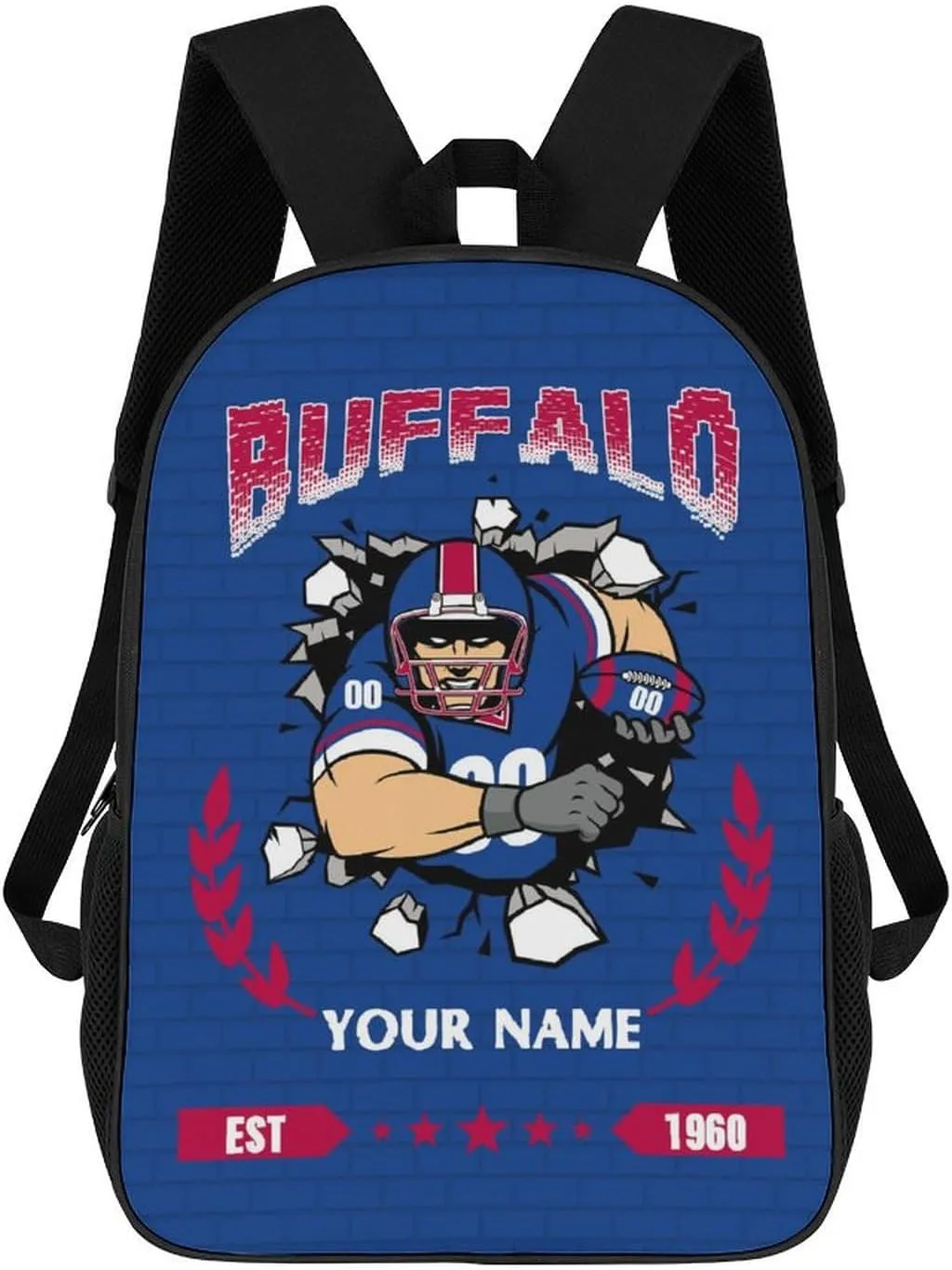 Custom Buffalo Backpacks for Men Women Travel Laptop Bag Add Name Number Football Fan Gifts For Boy Girl