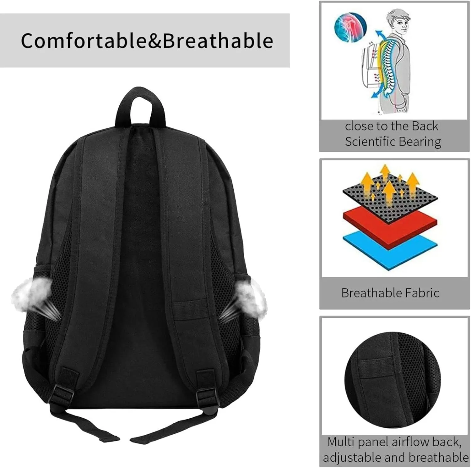 Custom Carolina Backpack for Men Women, Personalized Backpacks with Name and Number, Customize Casual Backpack Gifts for Fans