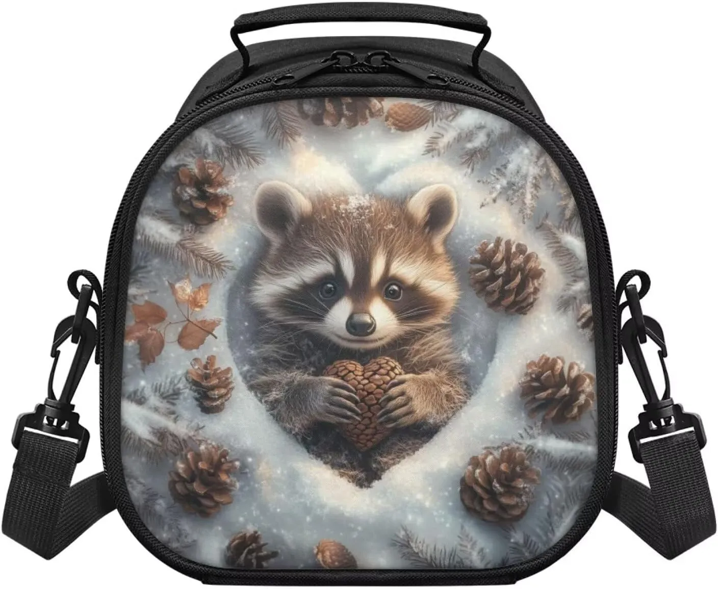 Cute Beaver Lunch Bag for Girls with Strap Kids Lunch Box One Piece Lunchbags for Kids Capable of Insulated Thermal Lightweight Portable Leakproof Easy Clean Used for School Shoulder Strap