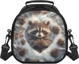 Cute Beaver Lunch Bag for Girls with Strap Kids Lunch Box One Piece Lunchbags for Kids Capable of Insulated Thermal Lightweight Portable Leakproof Easy Clean Used for School Shoulder Strap