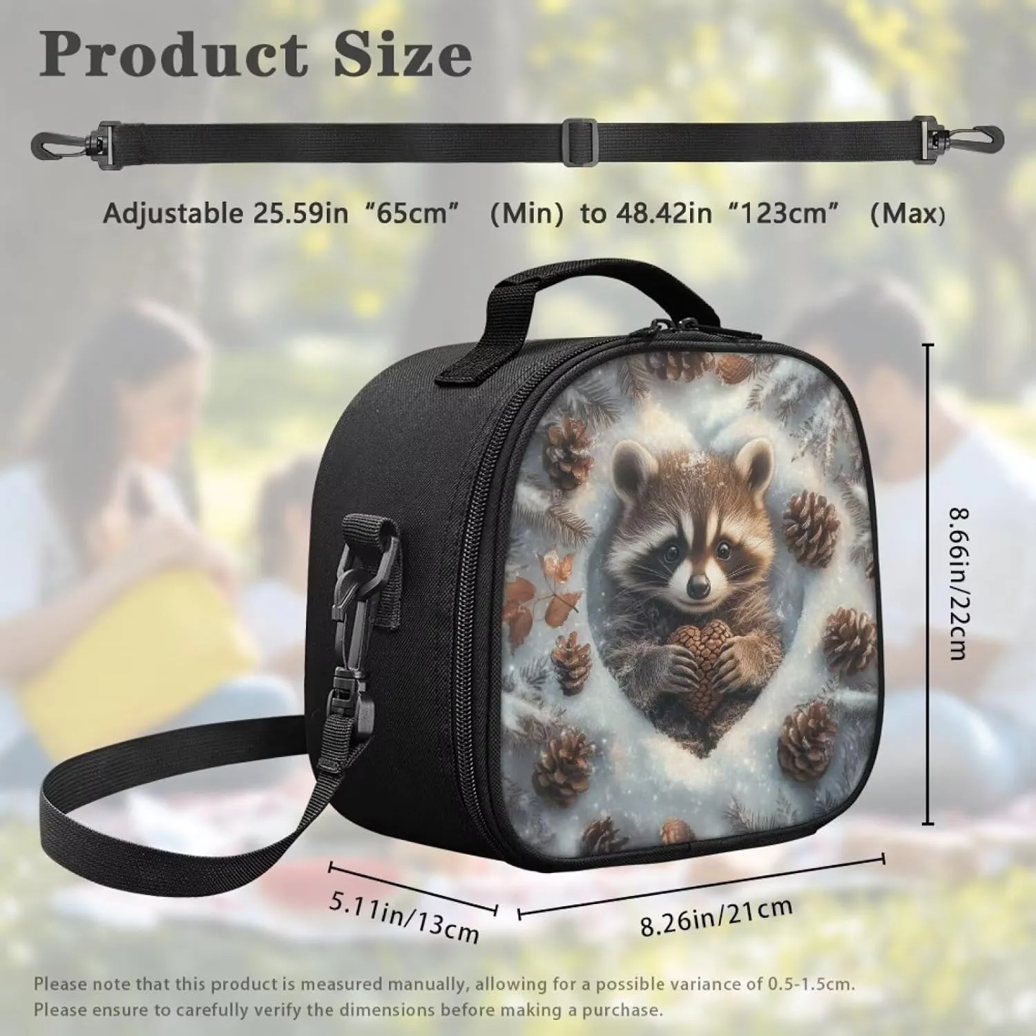 Cute Beaver Lunch Bag for Girls with Strap Kids Lunch Box One Piece Lunchbags for Kids Capable of Insulated Thermal Lightweight Portable Leakproof Easy Clean Used for School Shoulder Strap