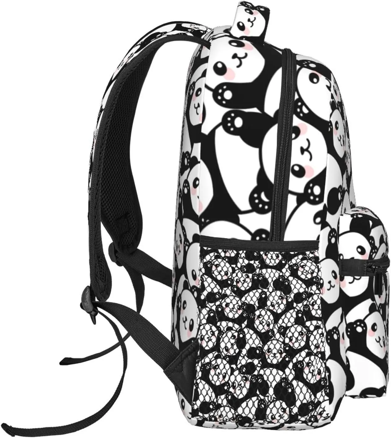 Cute Black White Panda Backpacks 15 Inch Laptop Backpack Multipurpose Double Shoulder Bag For Men Women Gifts