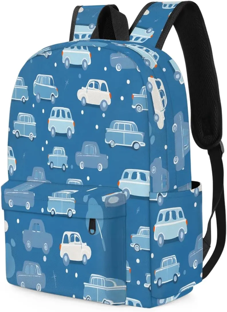 Cute Car Theme Kids Backpack for School Boys Girls Toddler Children Preschool Book Bag Kindergarten Student Travel Daypack