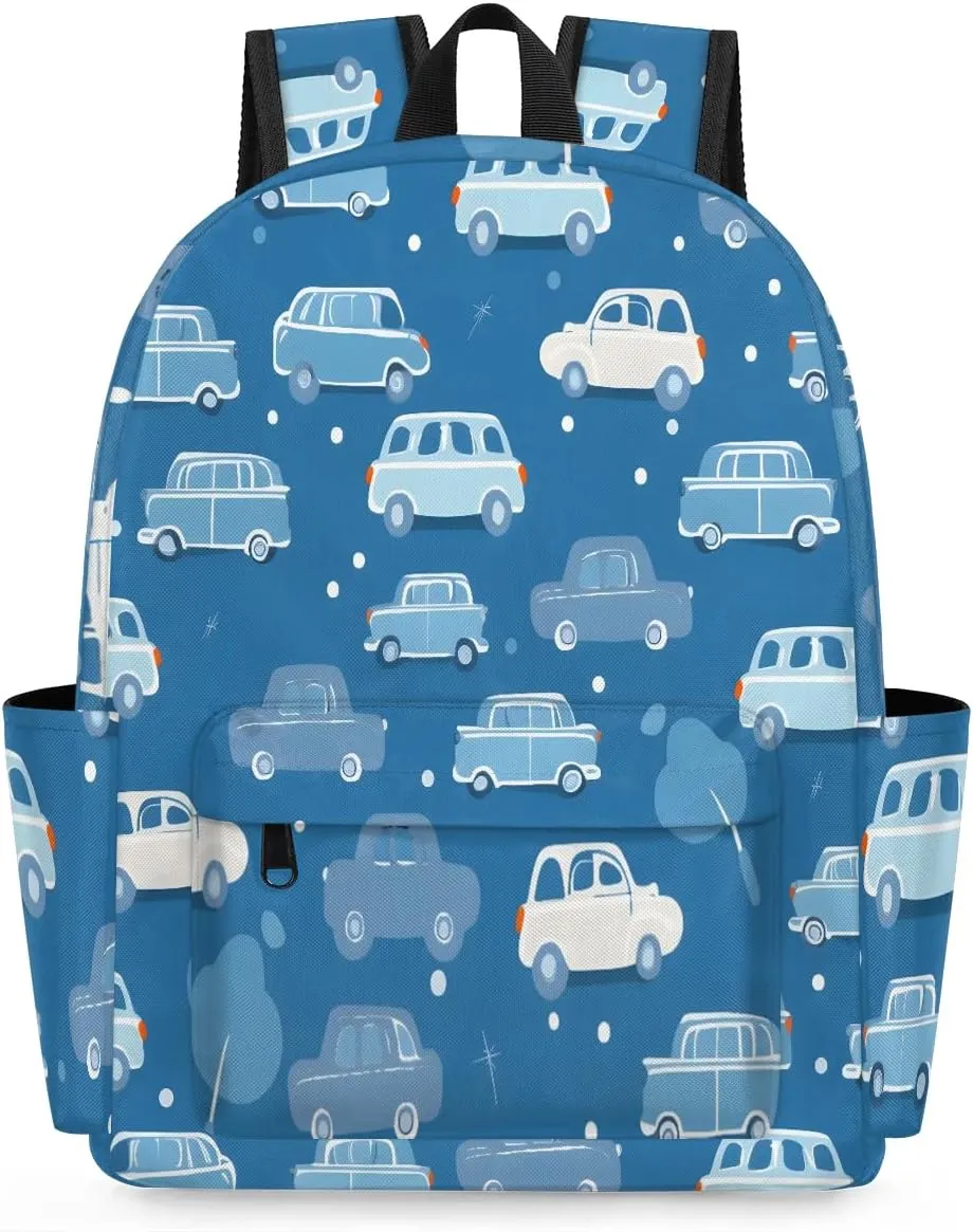 Cute Car Theme Kids Backpack for School Boys Girls Toddler Children Preschool Book Bag Kindergarten Student Travel Daypack