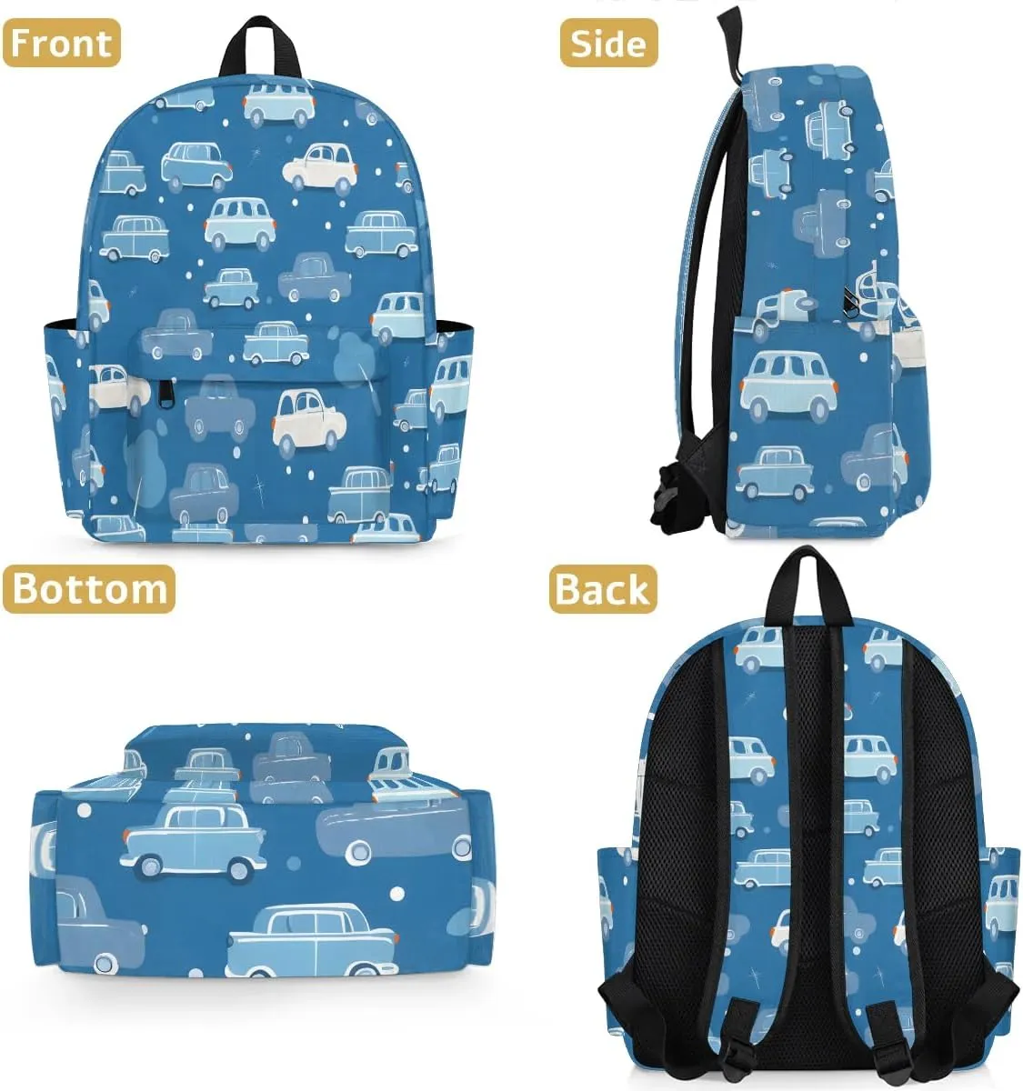 Cute Car Theme Kids Backpack for School Boys Girls Toddler Children Preschool Book Bag Kindergarten Student Travel Daypack