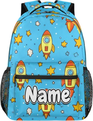 Cute Cartoon Rocket Large Backpack Fashion Travel Backpacks for Business Women Men Casual Laptop Bag Waterproof Lightweight Shoulder Bags 16in