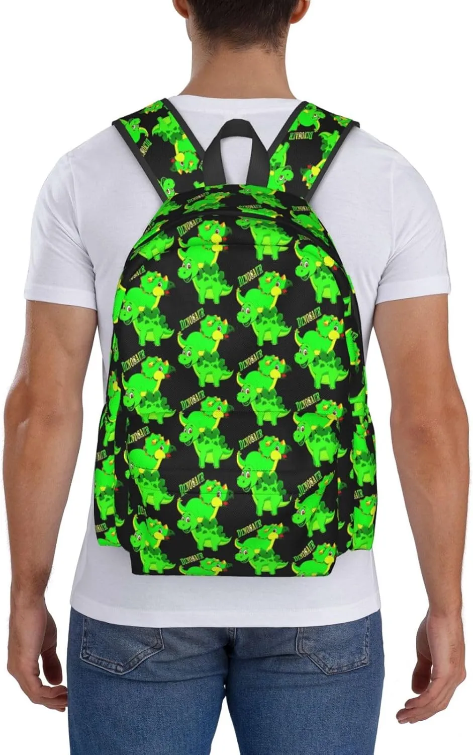 Cute Dinosaur Design Laptop Backpack Shoulder Bag Laptop Pack Travel Backpacks Commuter Back Pack Casual Daypack Bags With Side Pockets