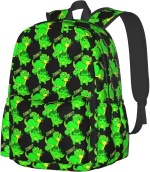 Cute Dinosaur Design Laptop Backpack Shoulder Bag Laptop Pack Travel Backpacks Commuter Back Pack Casual Daypack Bags With Side Pockets