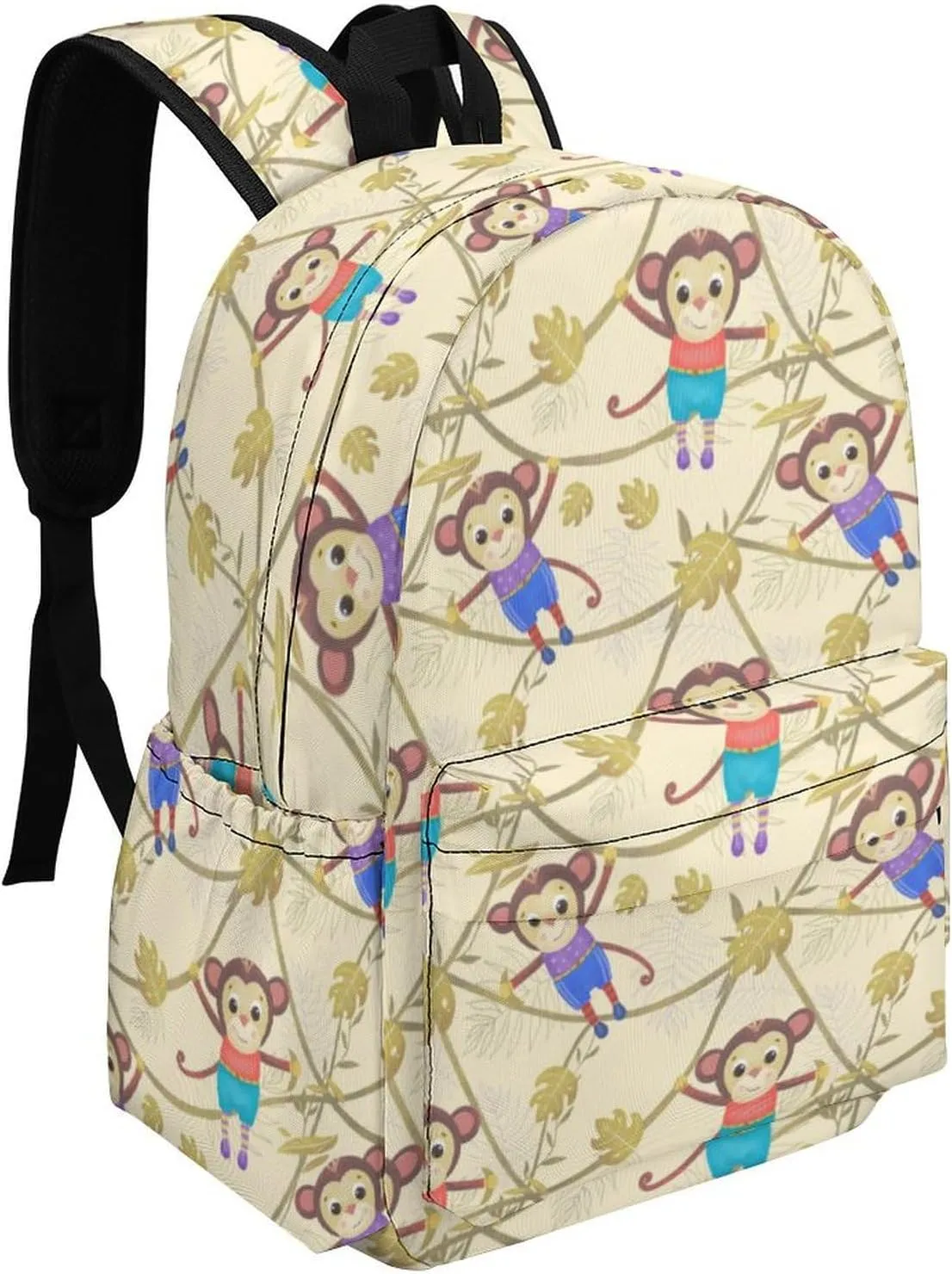 Cute Funny Monkeys Casual Travel Backpack Lightweight with Multi Compartment Laptop Bagpack Branches for Women Men Hiking Business Work