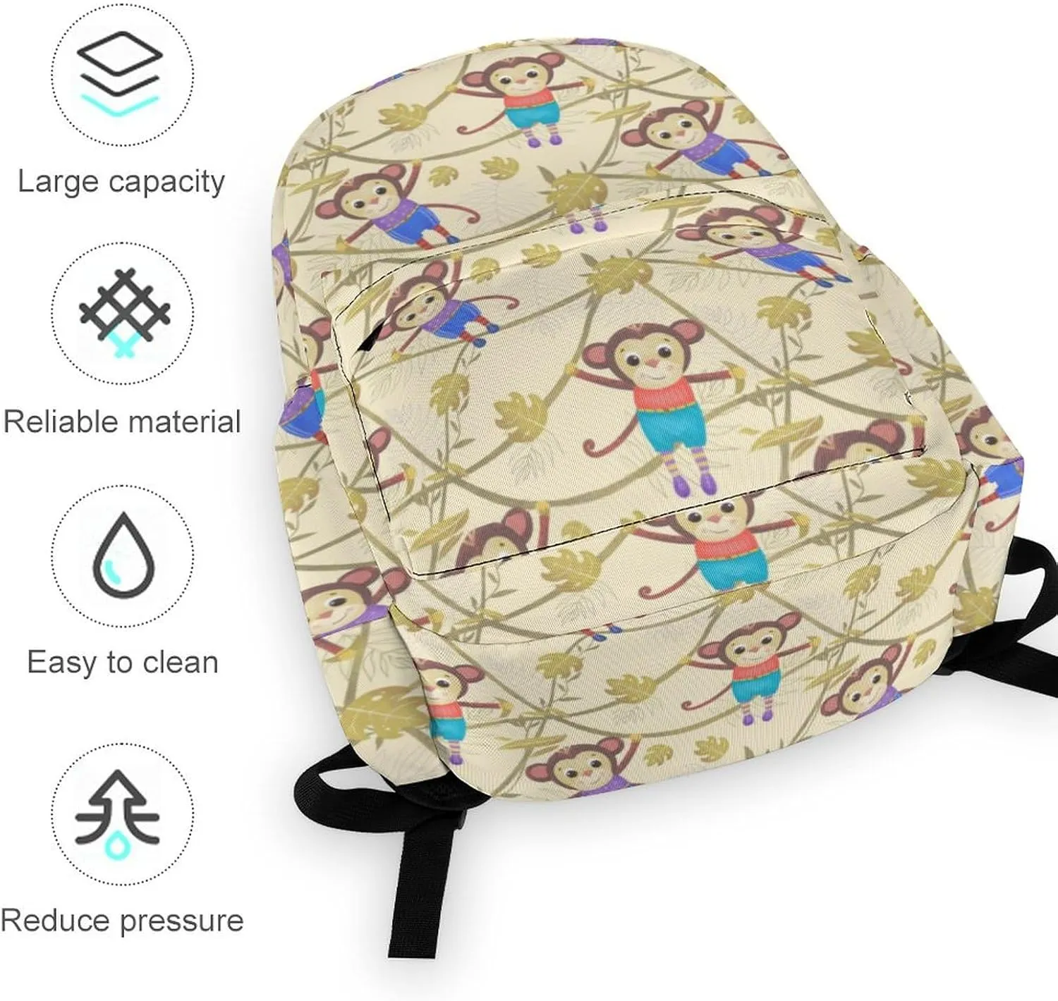 Cute Funny Monkeys Casual Travel Backpack Lightweight with Multi Compartment Laptop Bagpack Branches for Women Men Hiking Business Work