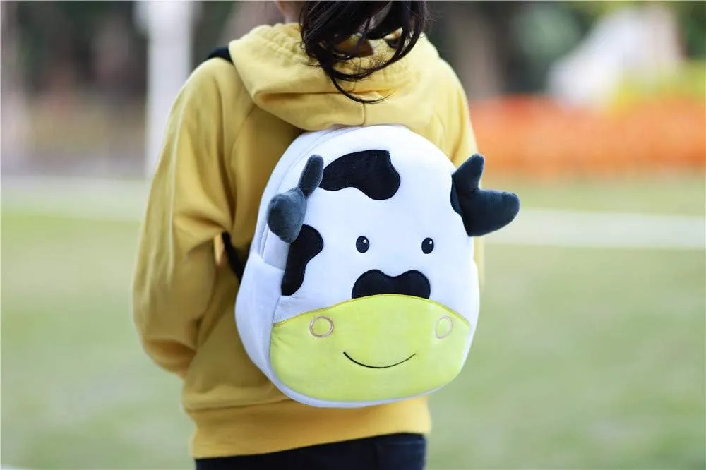 Cute Toddler Backpack Stuffed Cartoon Animal Mini Schoolbag For Boys And Girls (Cow)