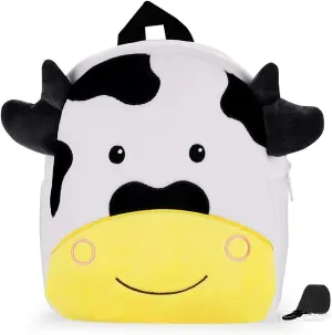 Cute Toddler Backpack Stuffed Cartoon Animal Mini Schoolbag For Boys And Girls (Cow)