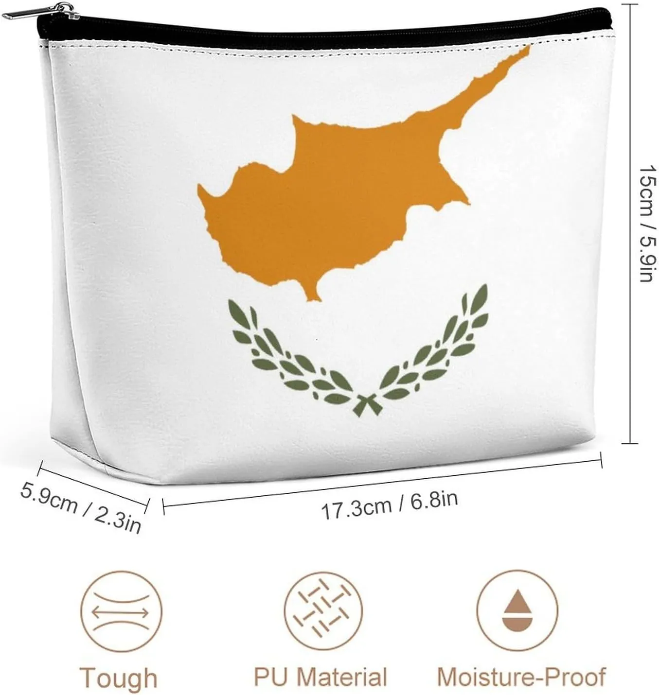 Cyprus Flag Cosmetic Bag Makeup Organizer Travel-Friendly Pouch for Girls Women
