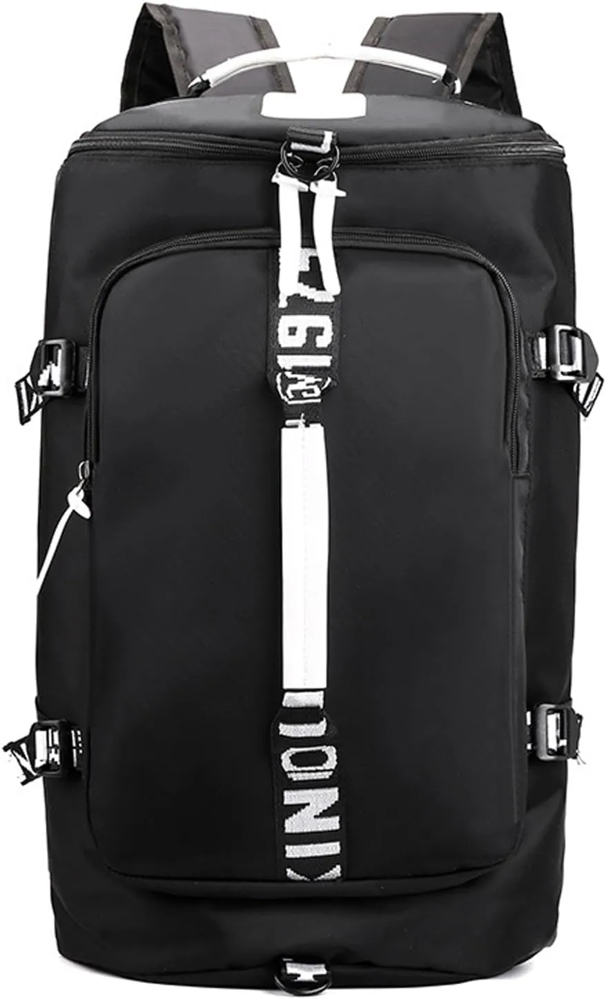 DEARART Gym Bag Backpack Duffel Bags Waterproof with Shoes Compartment, Four Fashion Carried Ways for Travel Sport Gym College, Black