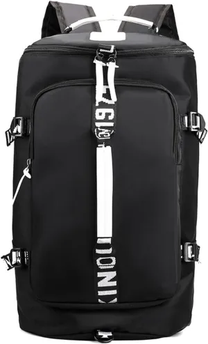 DEARART Gym Bag Backpack Duffel Bags Waterproof with Shoes Compartment, Four Fashion Carried Ways for Travel Sport Gym College, Black