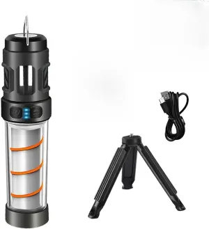 Defense Portable Camping Light, Waterproof Emergency Light with Tripod and Magnetic Base, Five Adjustable Lighting, 3000mAh Powerful Battery, for Camping, Outdoor, Picnic(1PCS)