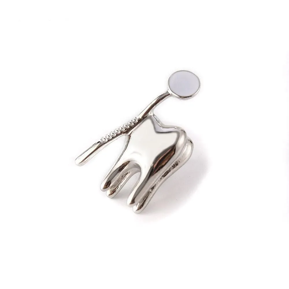 Dentist Tooth Shape Cute Medical Brooch Pin For Doctor Nurse Lapel Badge Pins Jewelry Gift Accessories