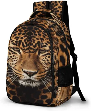 Depict A Leopard Travel Backpack Adjustable Computer Bag Casual Travel Daypack Satchel Backpack Unisex