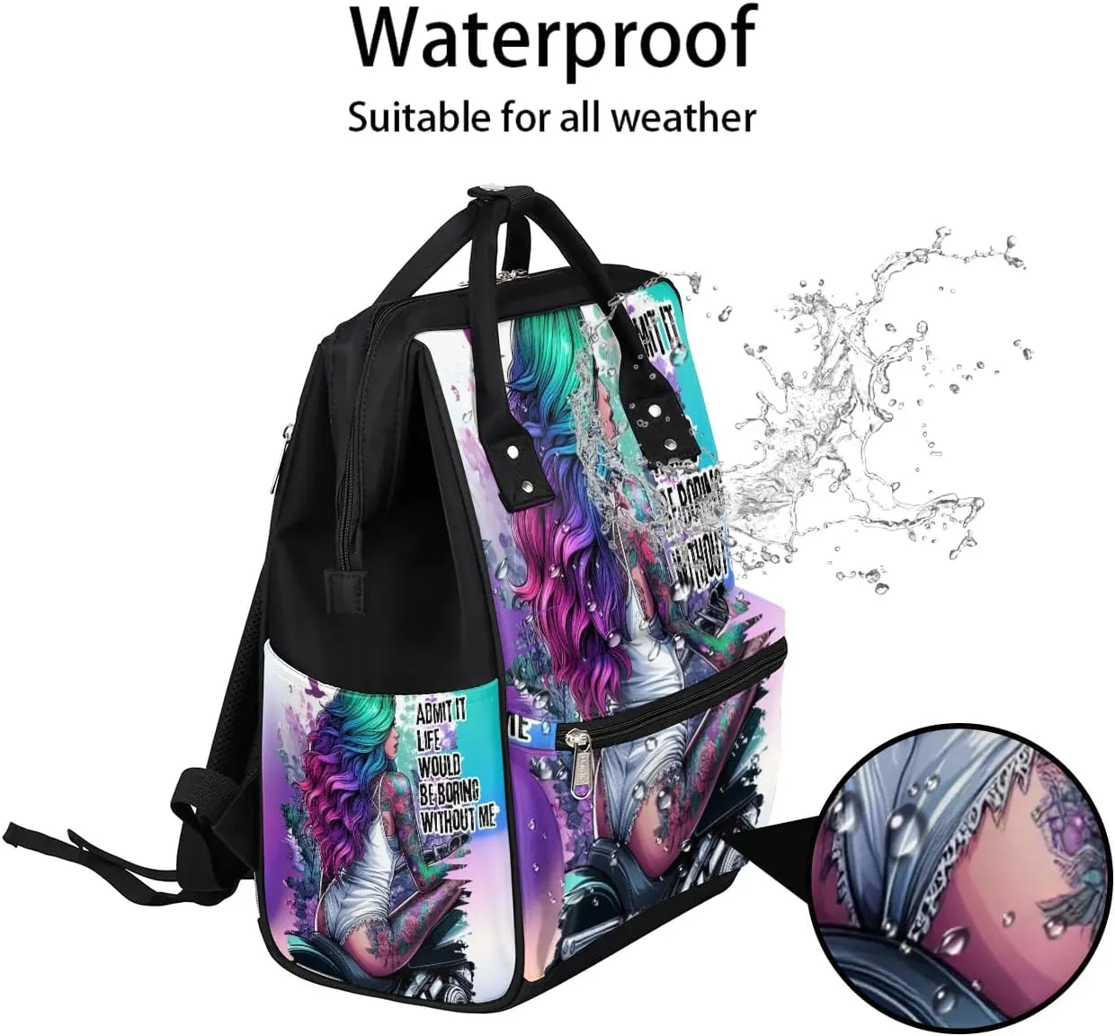 Diaper Bag Backpack Day Of The Dead Girl Baby Bag for Boys& Girls, Waterproof Mummy Bag, Baby Nappy Changing Bags, Large Capacity Tote Handbags Casual Travel Backpacks for Mom Dad Unisex
