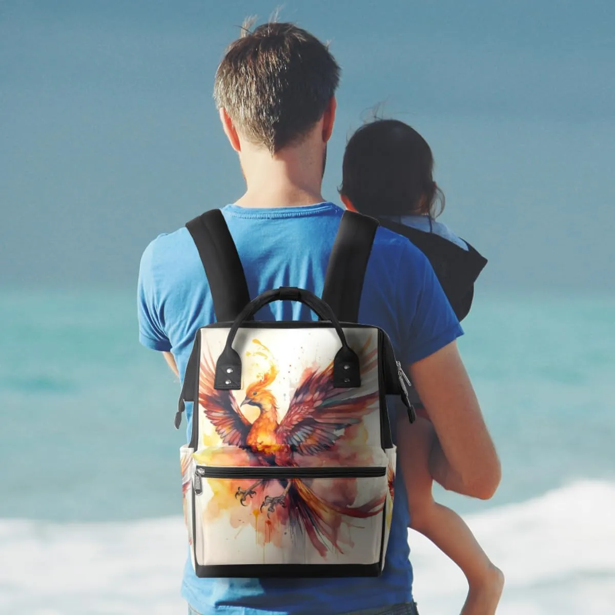 Diaper Bag Backpack for Mon and Dad Phoenix Design Travel Diaper Tote Bags Multi Function Waterproof Backpacks Newborn Essentials